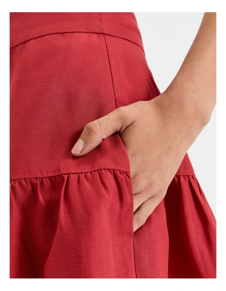Hamilton Midi Skirt in Rumba Red image 5