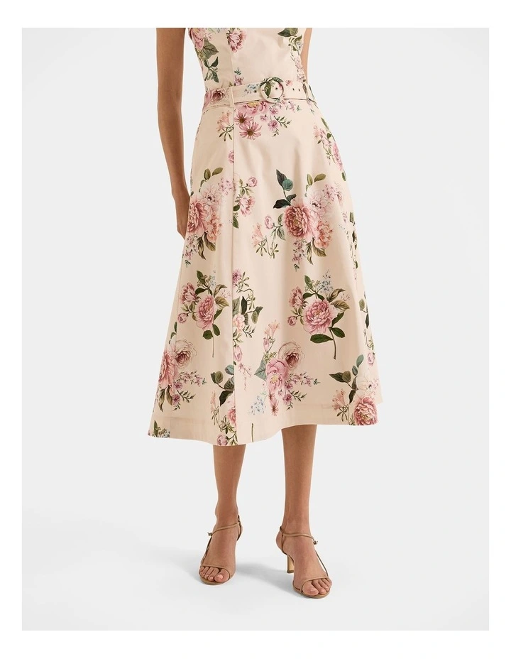 Sunset Rose Midi Skirt in Multi image 1
