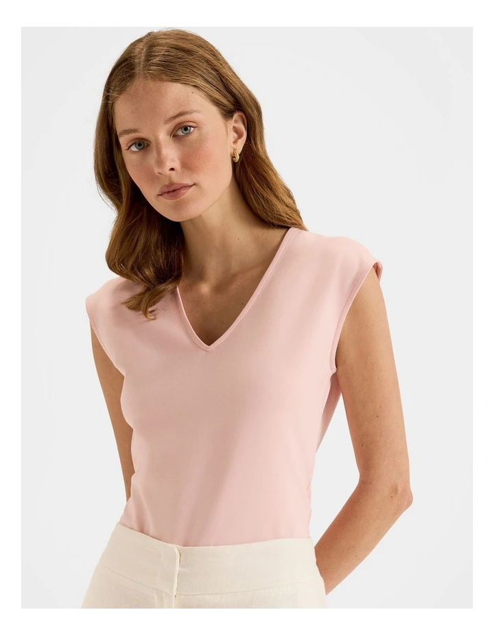 Kimora Ponte Top in Camelia Pink image 1