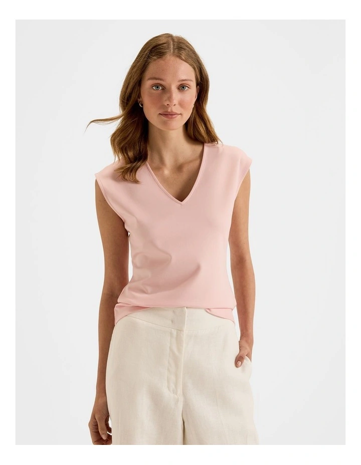 Kimora Ponte Top in Camelia Pink image 3