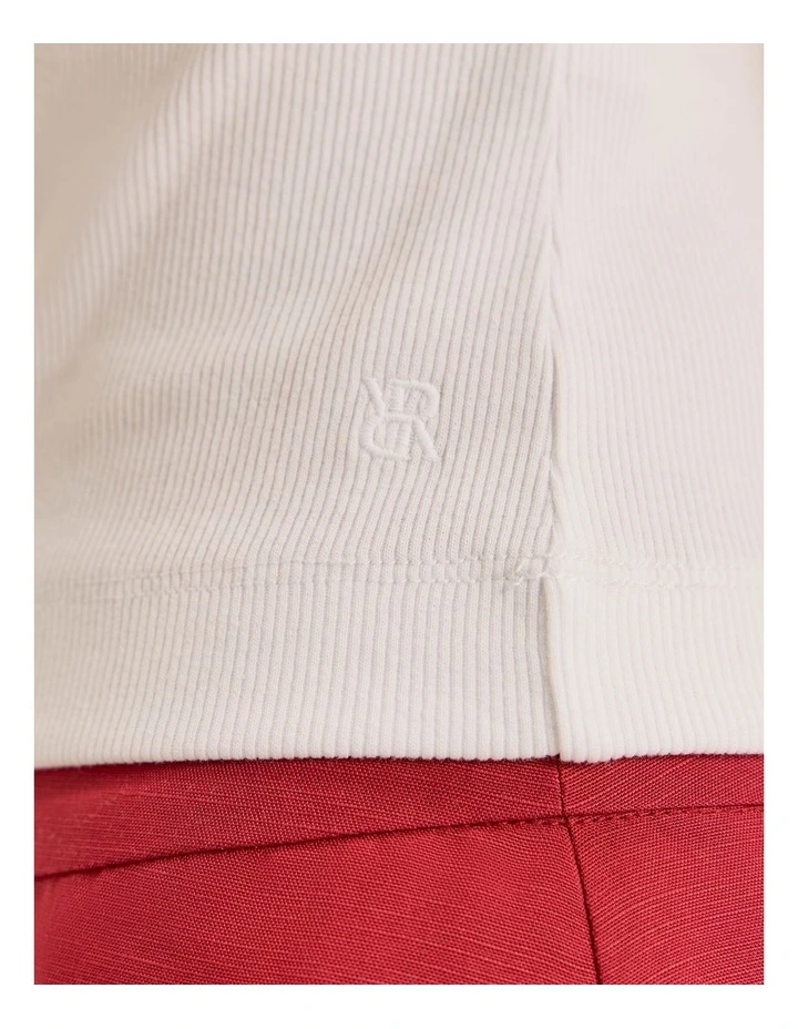 Isla Ribbed Top in Ivory image 5