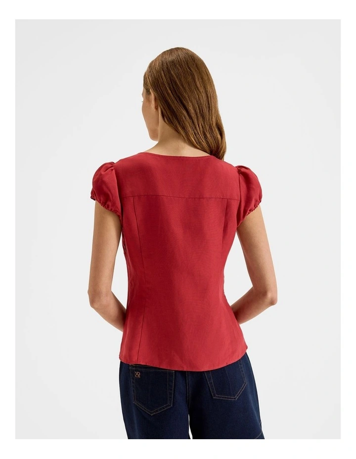 Hamilton Blouse Top in Rumba Red image 2
