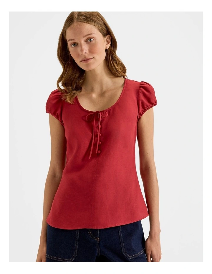 Hamilton Blouse Top in Rumba Red image 3