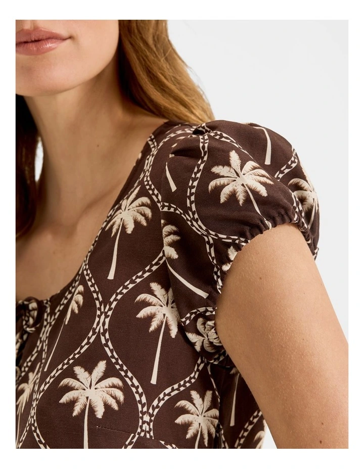 Palms Blouse Top in Chocolate image 4