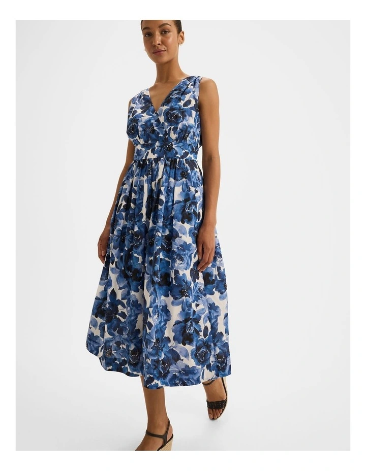 Elizabeth Floral Midi Dress in Ivory image 1