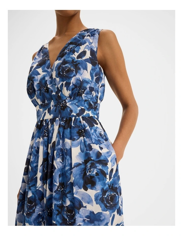 Elizabeth Floral Midi Dress in Ivory image 4