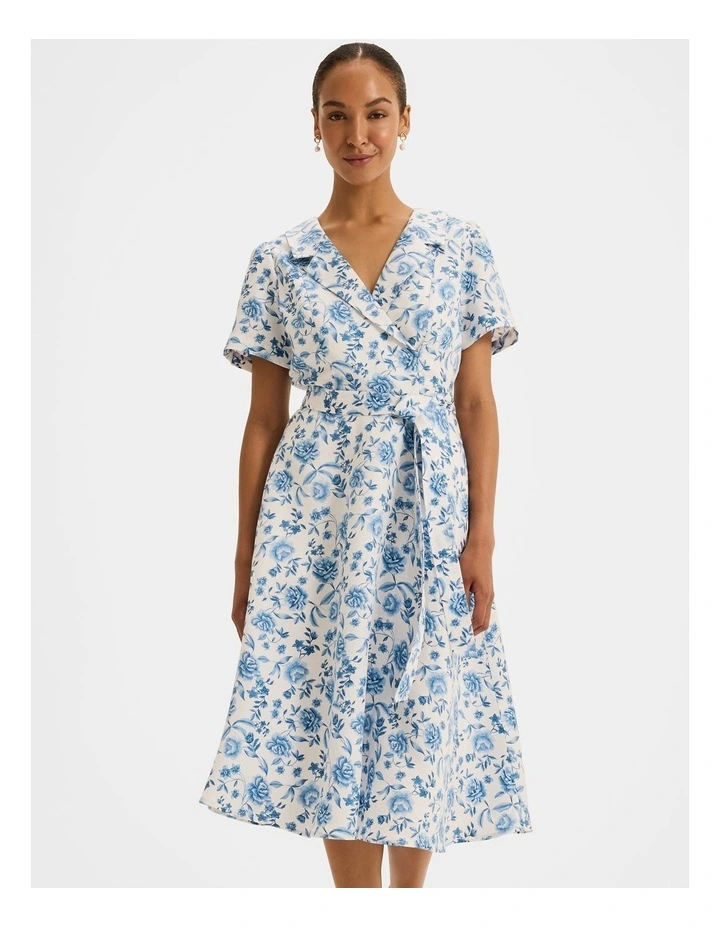 Charlotte Floral Shirt Dress in Ivory image 3