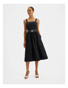 Jane Linen Sun Dress in Ink