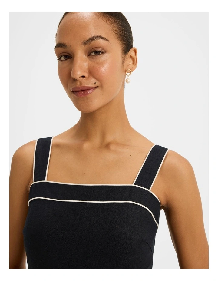 Jane Linen Sun Dress in Ink image 3