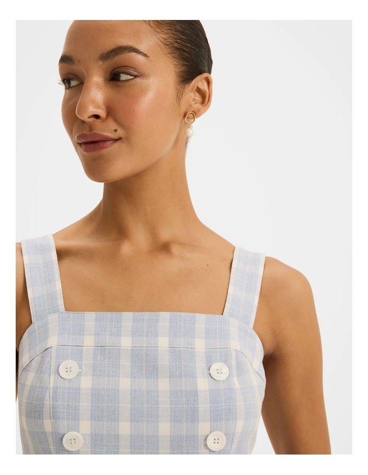 Grace Check Mini Dress in Sky Blue image 4