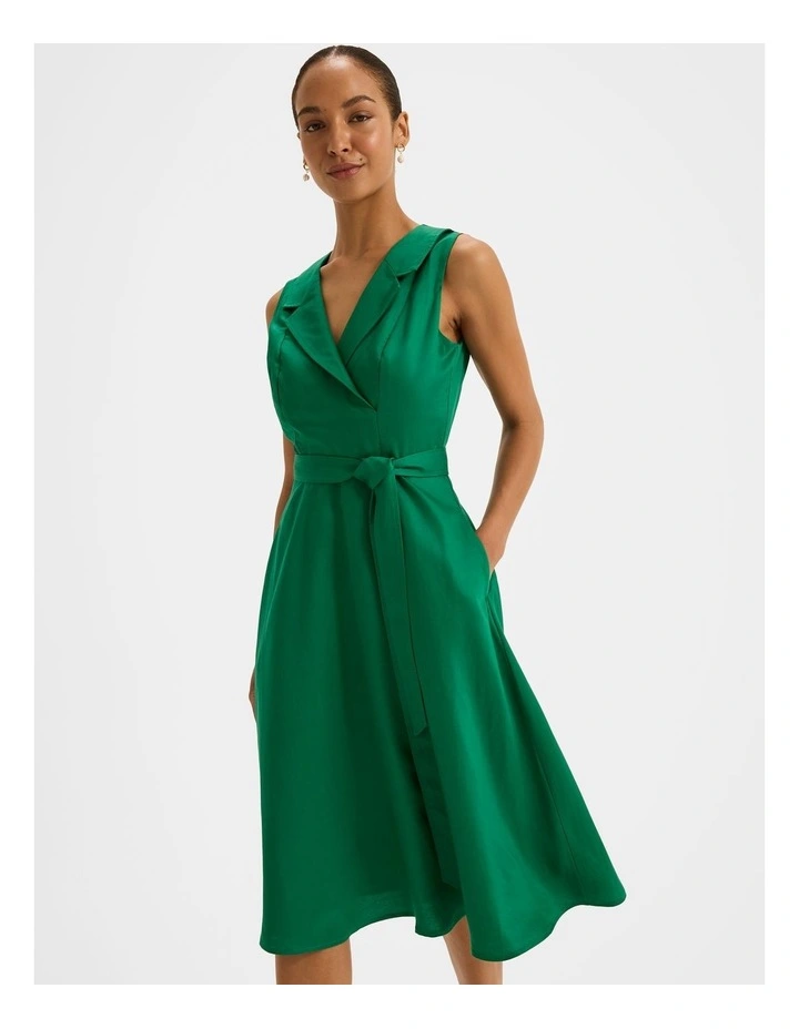 Oleander Shirt Dress in Emerald image 3