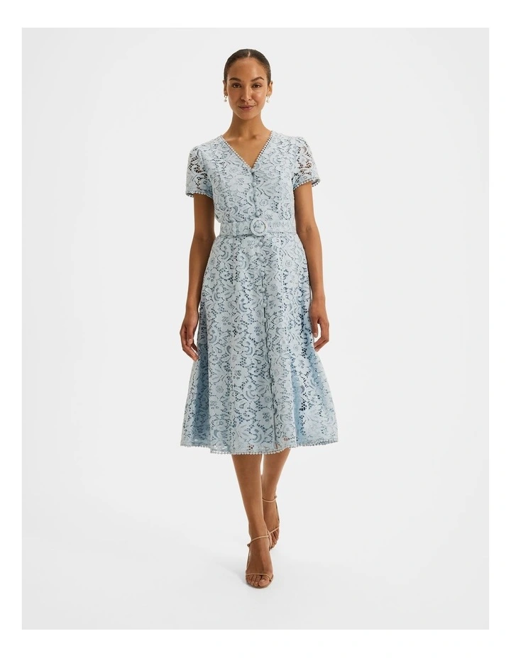Isadora Lace Shirt Dress in Sky Blue image 1