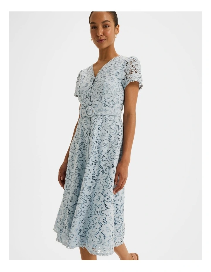 Isadora Lace Shirt Dress in Sky Blue image 3