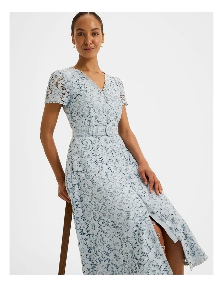 Isadora Lace Shirt Dress in Sky Blue image 6