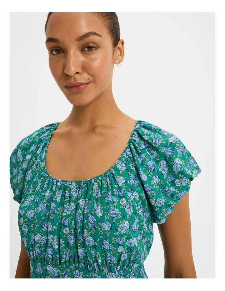 Diana Floral Midi Dress in Emerald image 4