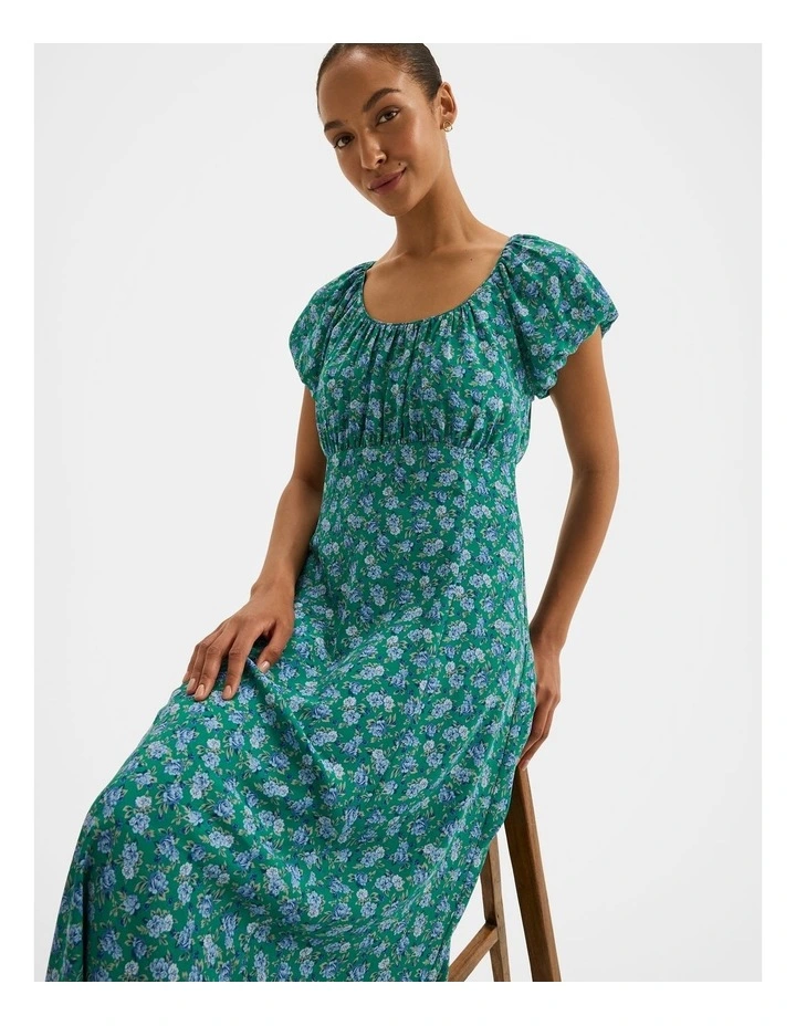 Diana Floral Midi Dress in Emerald image 6