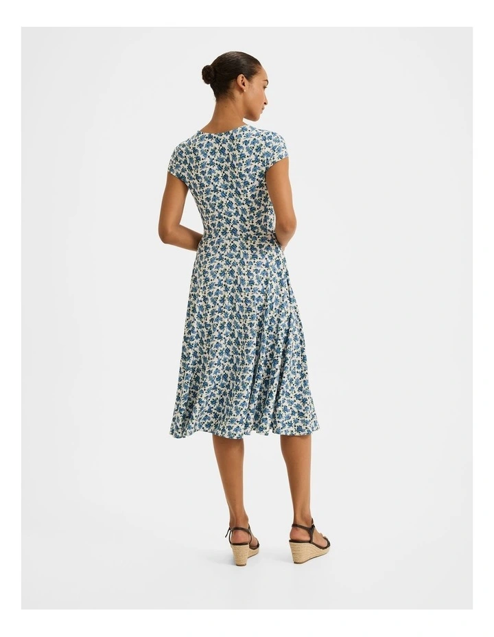 Diana Floral Jersey Dress in Ivory image 2