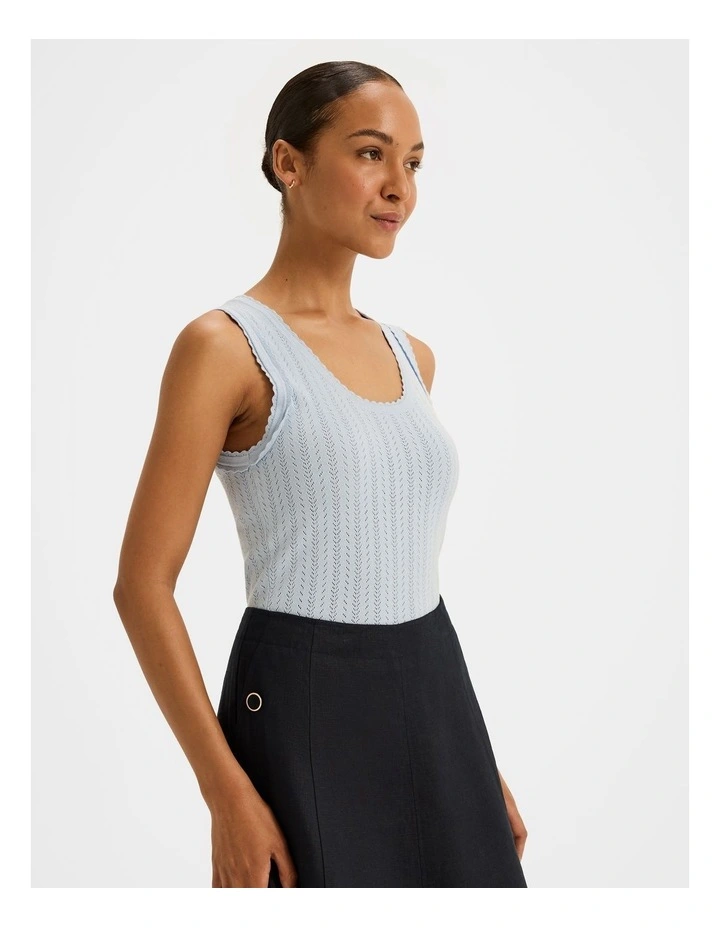 Fleur Knit Tank Top in Sky Blue image 1