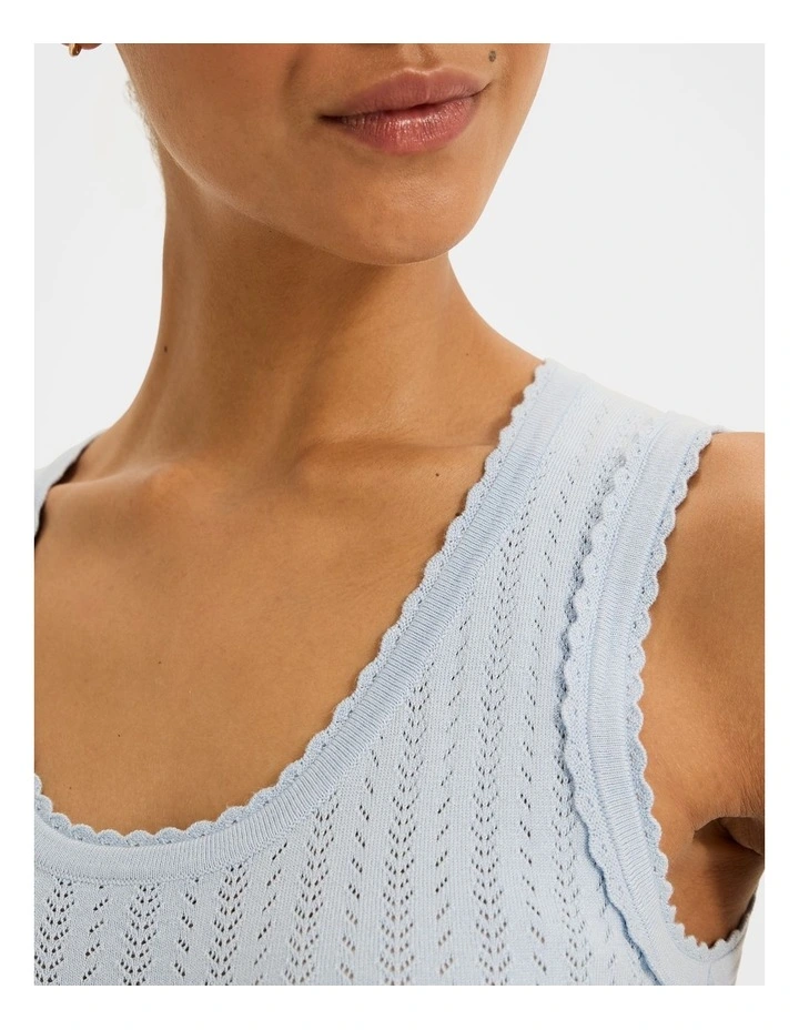 Fleur Knit Tank Top in Sky Blue image 4