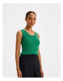 Fleur Knit Tank Top in Emerald