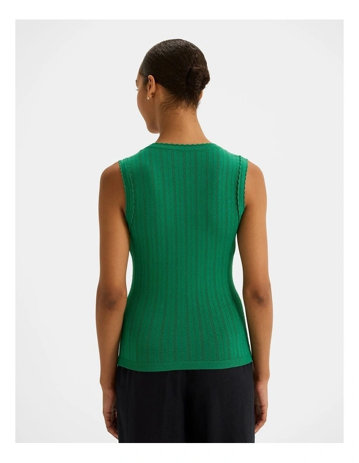 Fleur Knit Tank Top in Emerald image 2