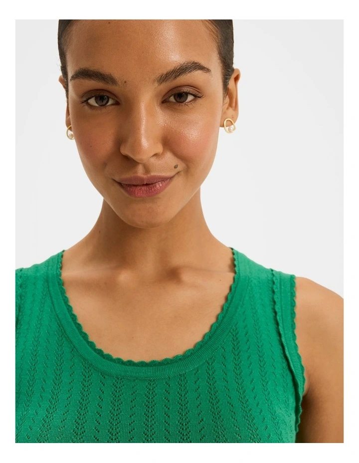 Fleur Knit Tank Top in Emerald image 3