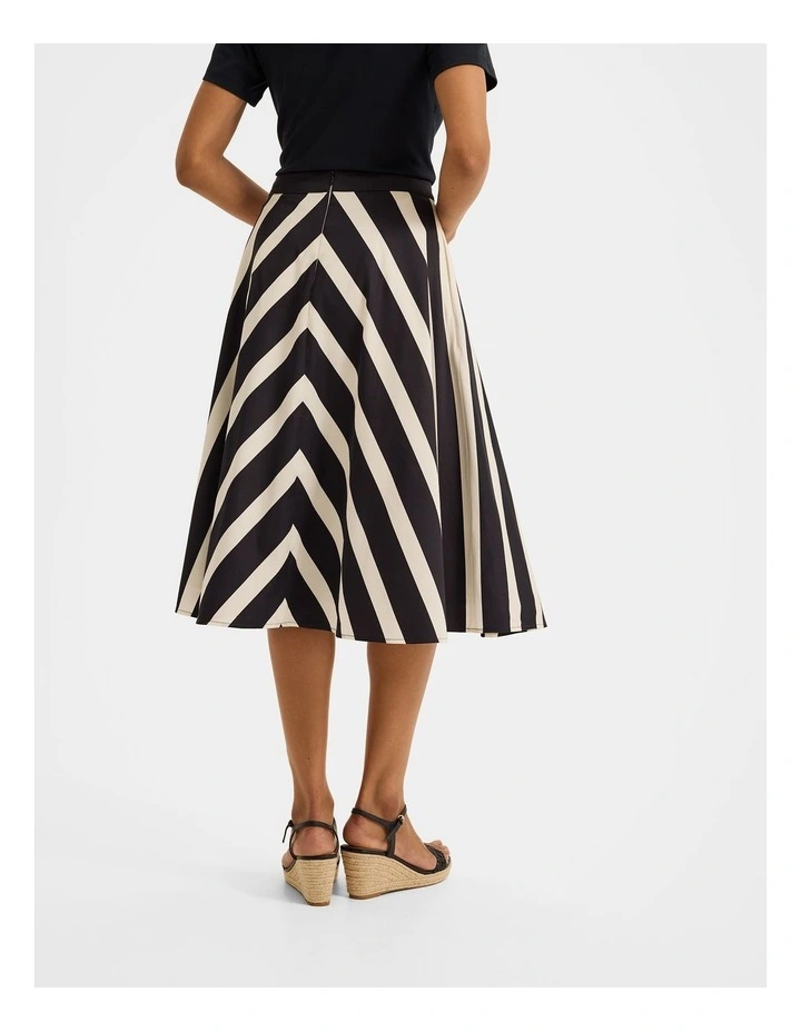 Umbrella Chevron Midi Skirt in Ink image 2