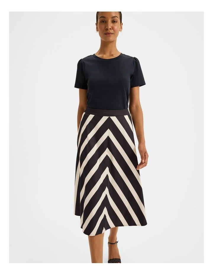 Umbrella Chevron Midi Skirt in Ink image 6