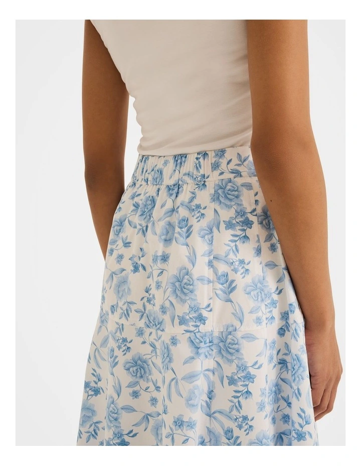 Charlotte Floral Midi Skirt in Ivory image 5