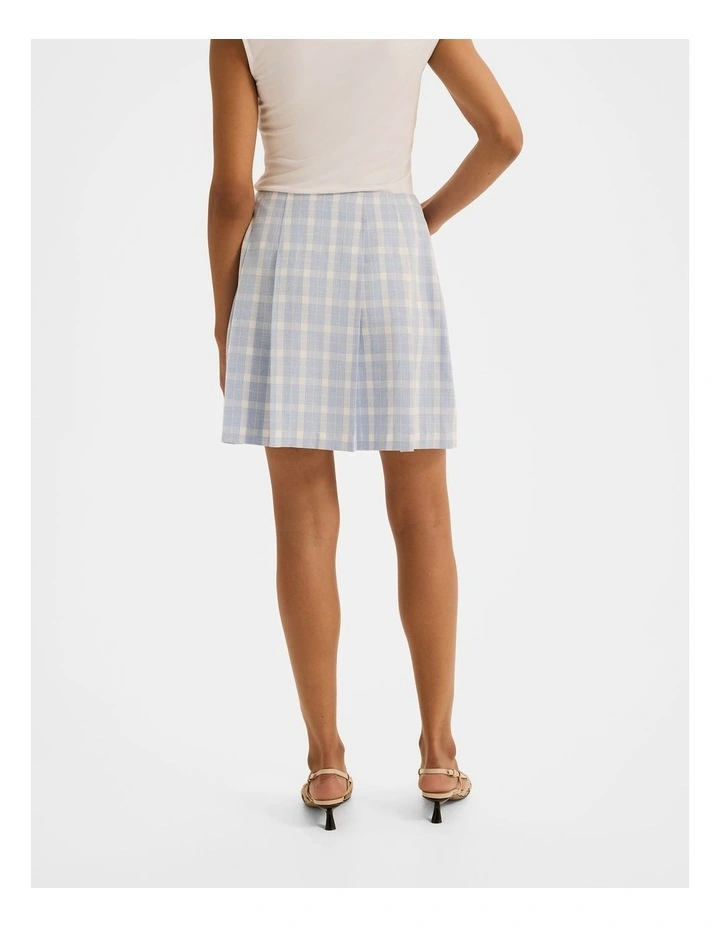 Grace Check Mini Skirt in Sky Blue image 2