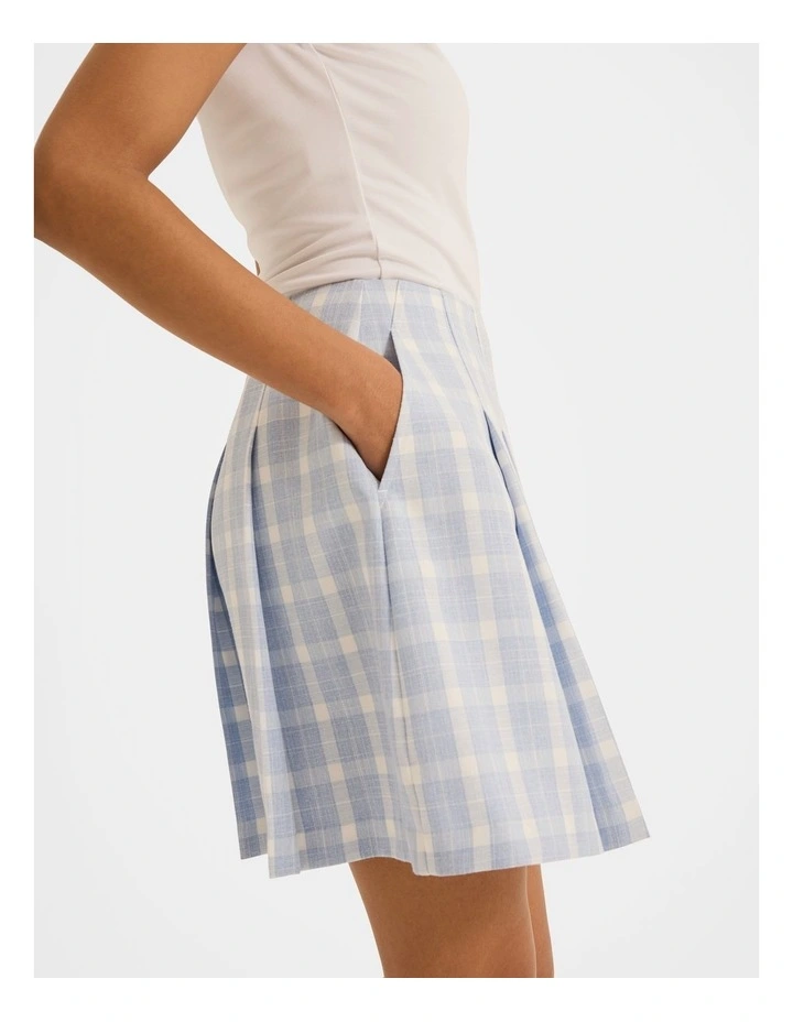 Grace Check Mini Skirt in Sky Blue image 4