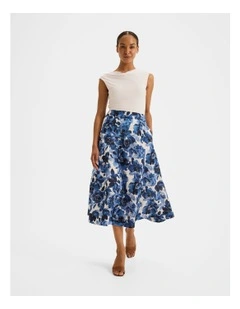 Elizabeth Floral Midi Skirt in Ivory