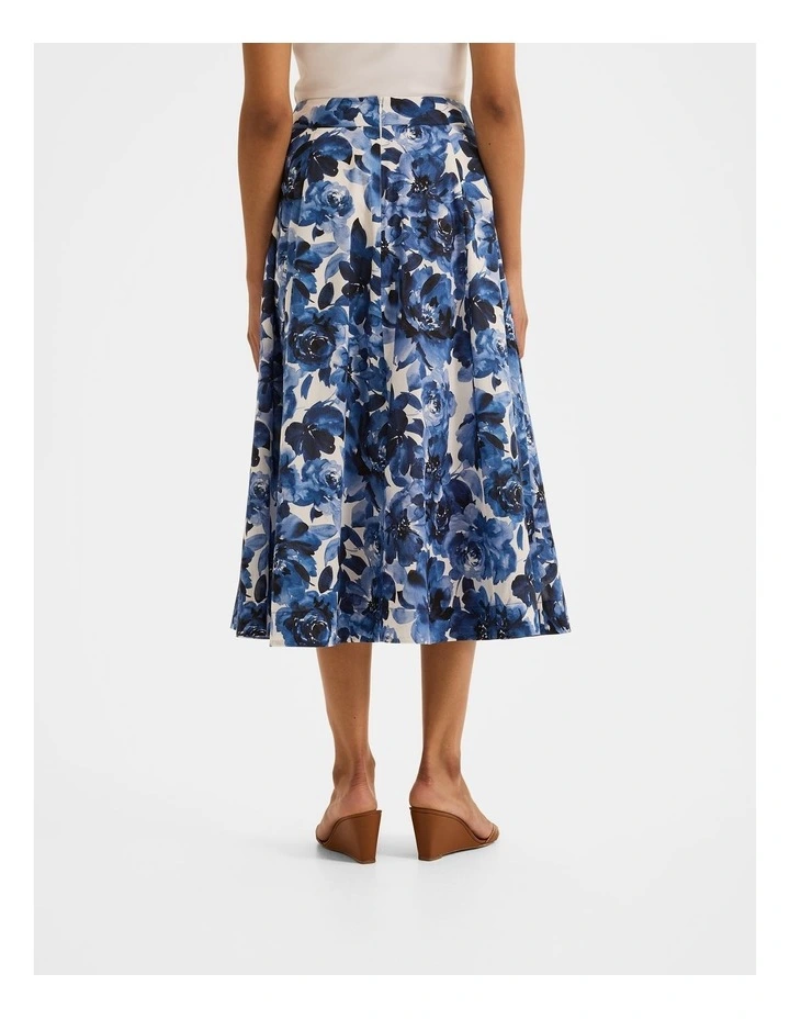 Elizabeth Floral Midi Skirt in Ivory image 2