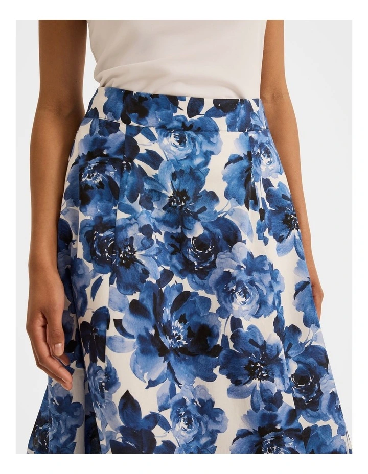 Elizabeth Floral Midi Skirt in Ivory image 5