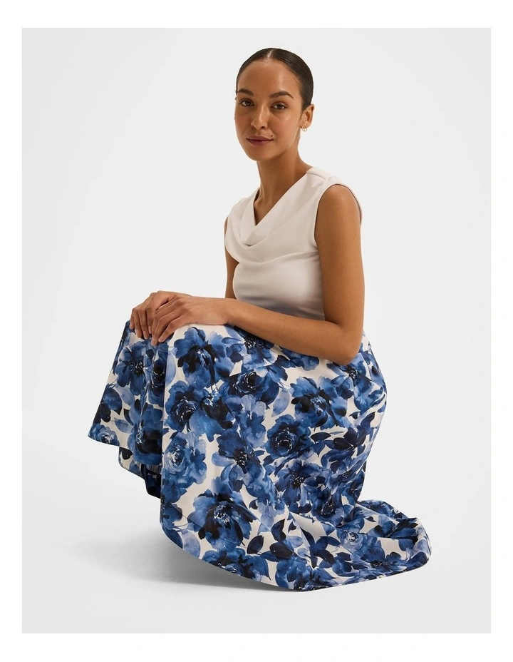 Elizabeth Floral Midi Skirt in Ivory image 6