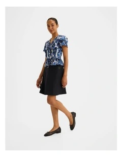 Jane Linen Mini Skirt in Ink