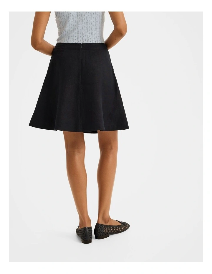 Jane Linen Mini Skirt in Ink image 2