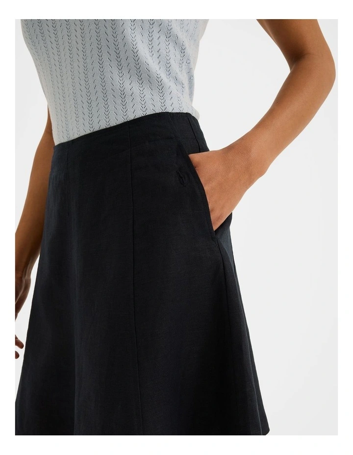 Jane Linen Mini Skirt in Ink image 6