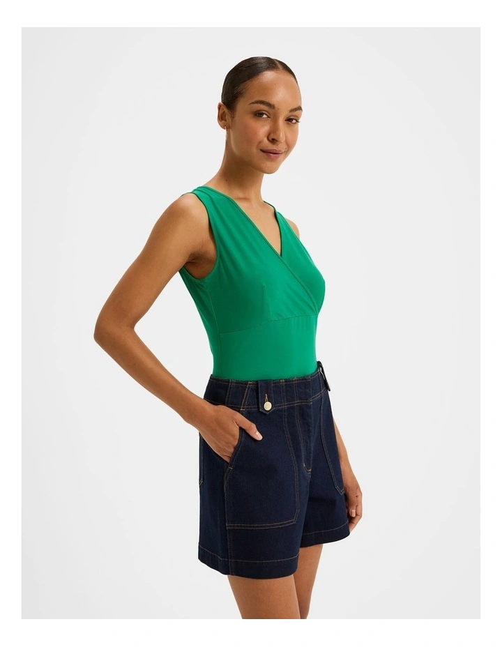 Ariel Jersey Tank Top in Emerald image 1