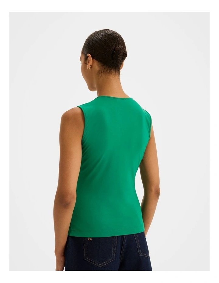 Ariel Jersey Tank Top in Emerald image 2