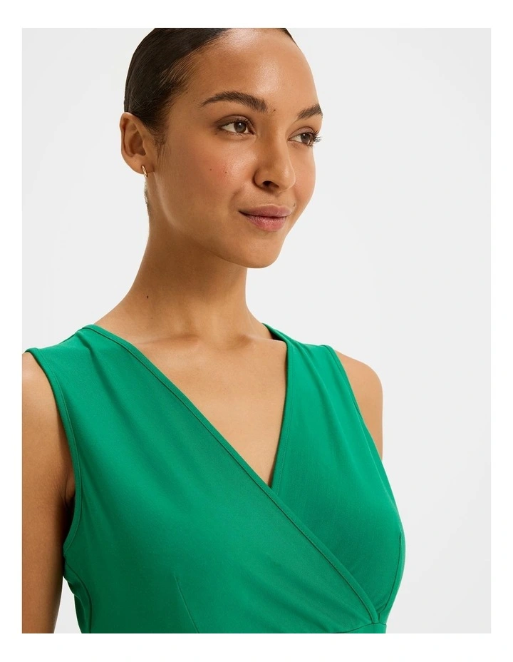 Ariel Jersey Tank Top in Emerald image 3