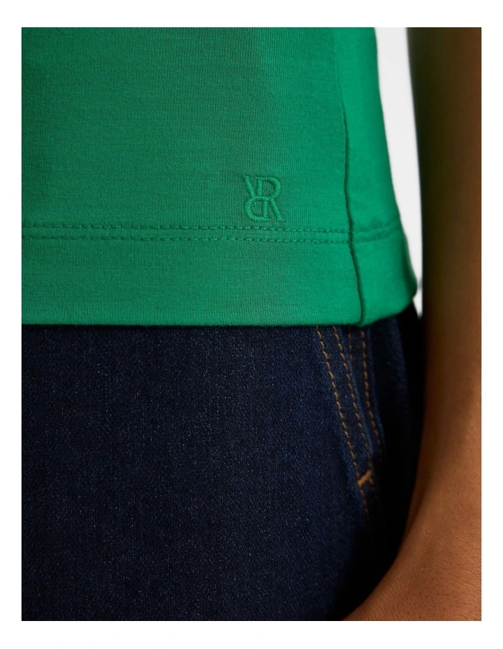 Ariel Jersey Tank Top in Emerald image 4