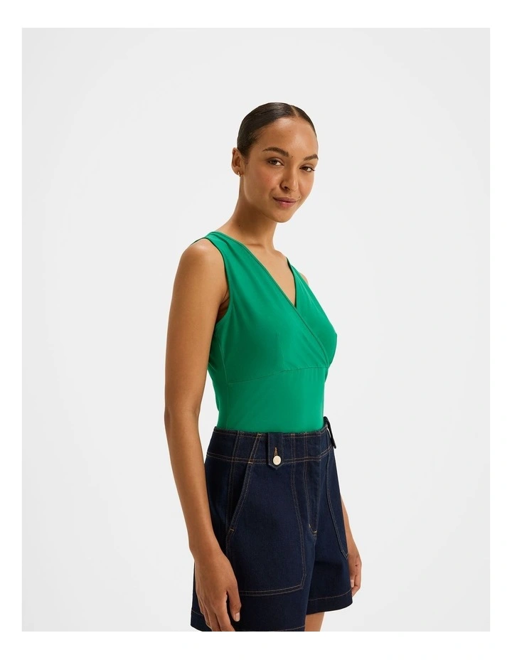 Ariel Jersey Tank Top in Emerald image 5