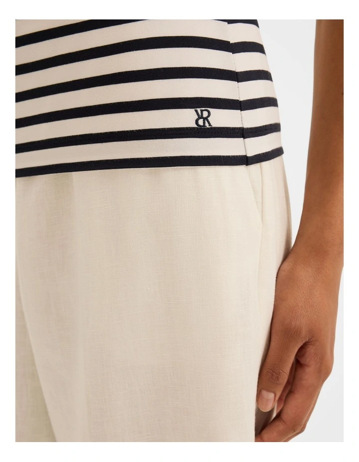Leila Jersey Stripe Tank Top in Ivory image 5
