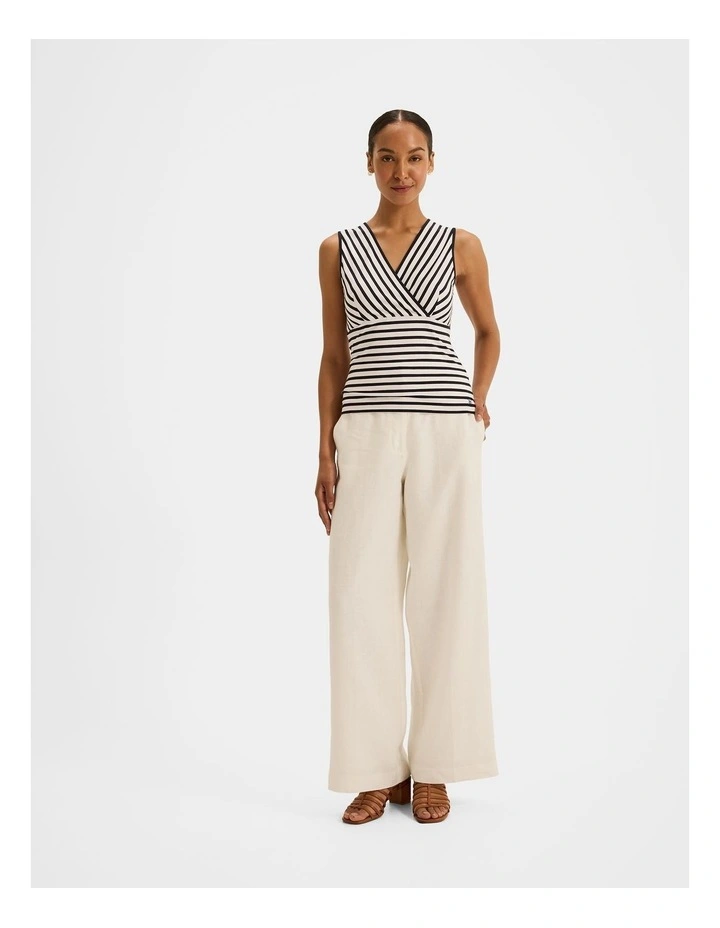 Leila Jersey Stripe Tank Top in Ivory image 6