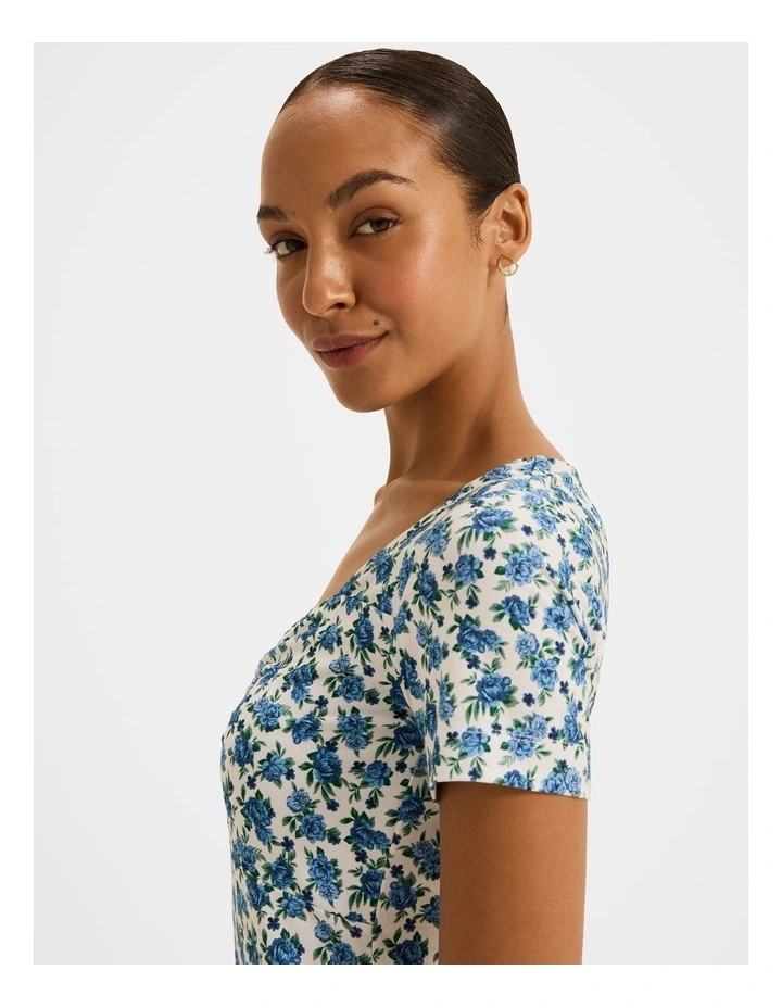 Diana Floral Jersey Tee in Ivory image 5