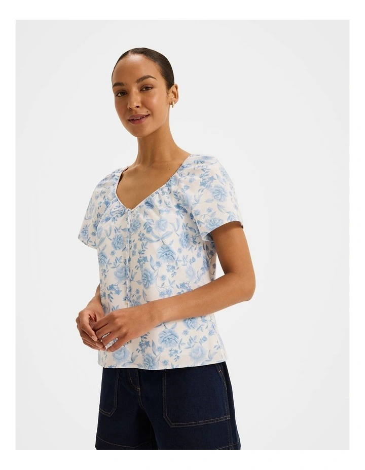 Charlotte Floral Blouse in Ivory image 1