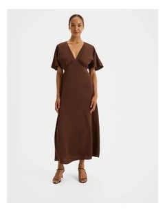 Montreal Sleeved Dress in Chocolate