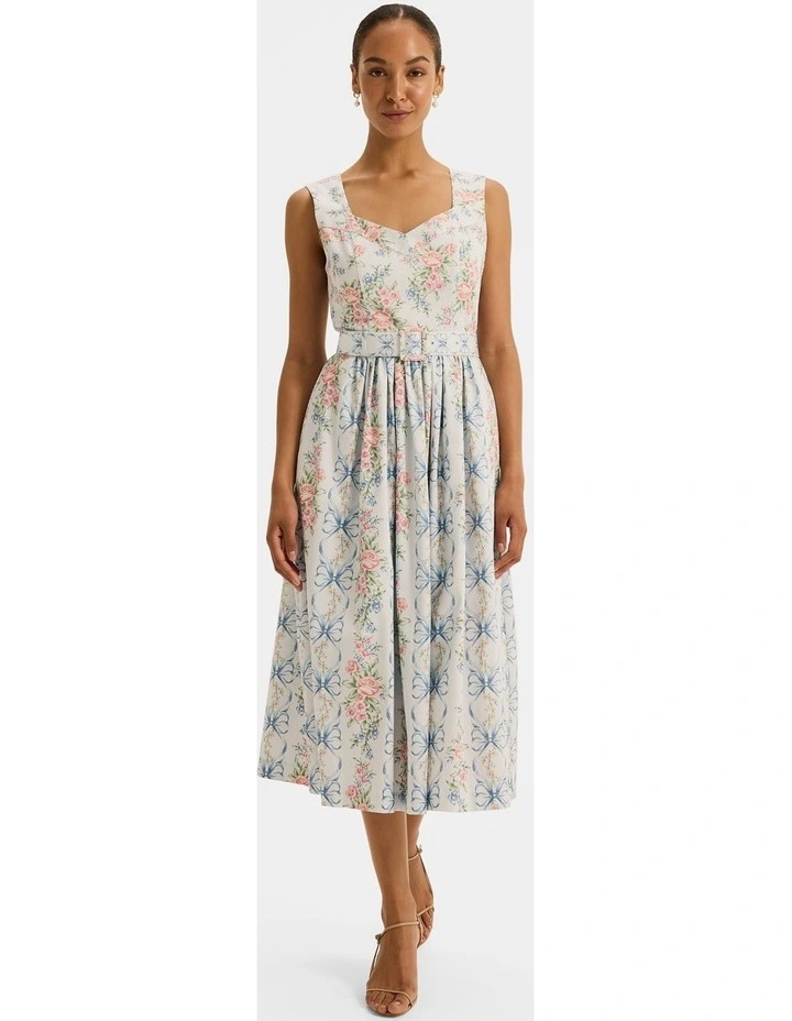 Marie Floral Dress in Blue image 1