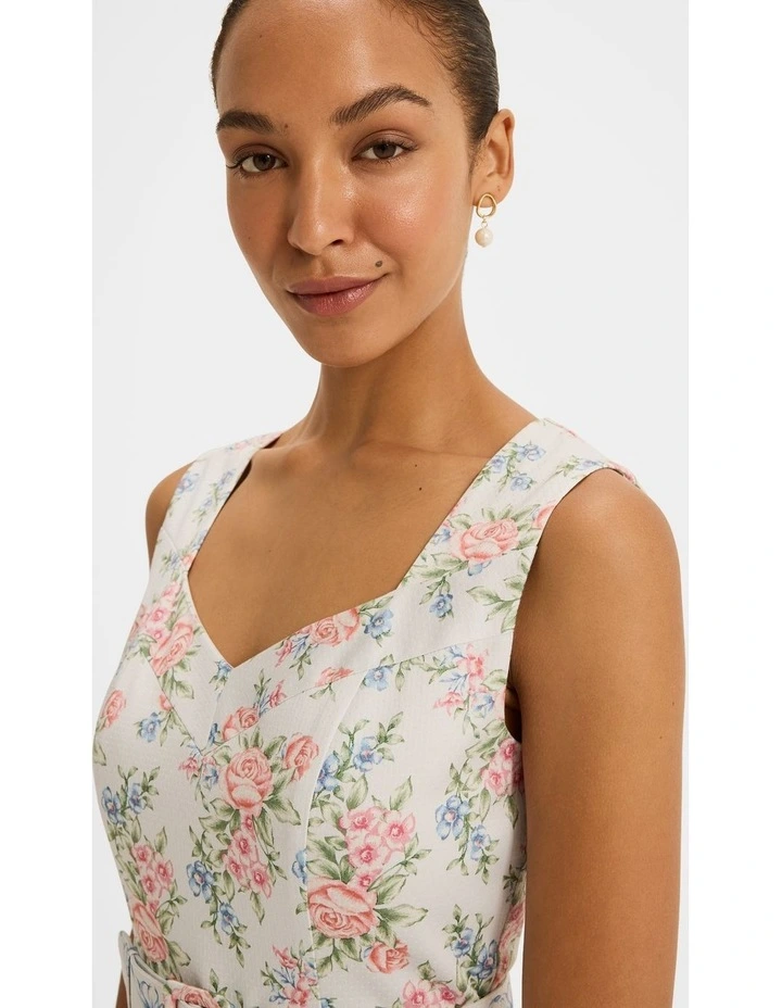 Marie Floral Dress in Blue image 3